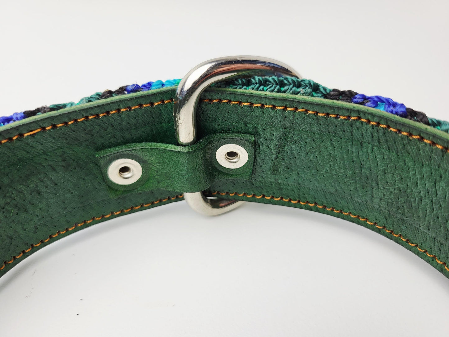 Hundehalsband Größe L, handgewebtes Hundehalsband,  breites Hundehalsband Leder