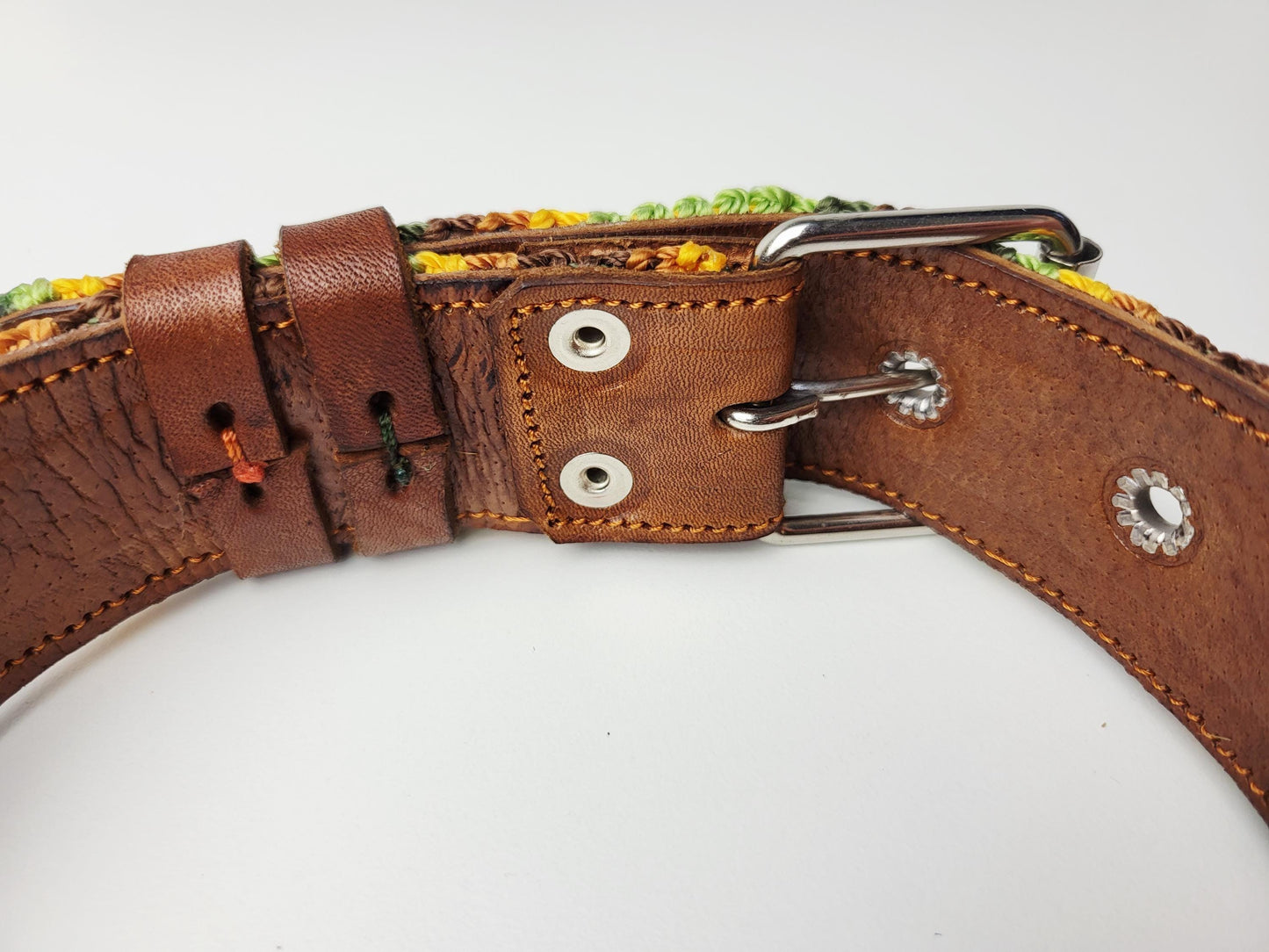 Hundehalsband Größe L, handgewebtes Hundehalsband,  breites Hundehalsband Leder