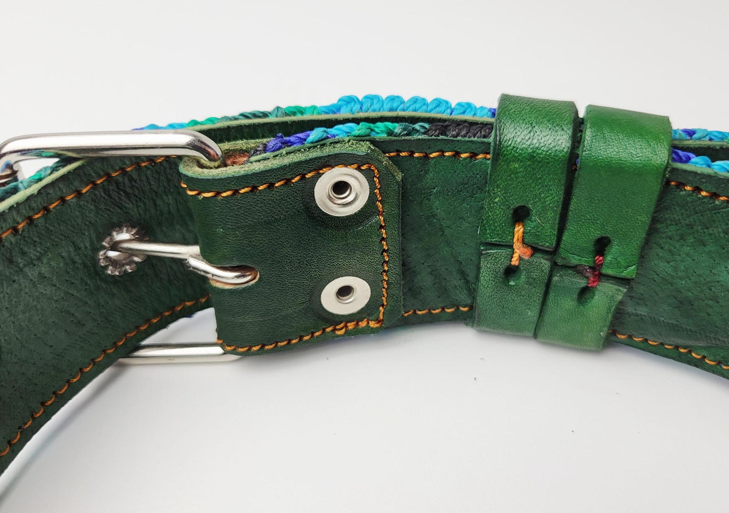 Hundehalsband Größe L, handgewebtes Hundehalsband,  breites Hundehalsband Leder