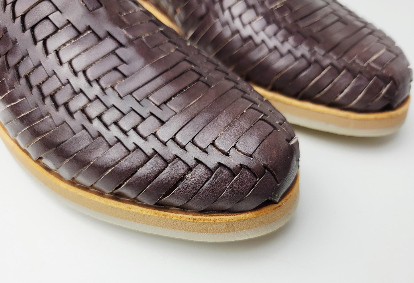 Huarache Sandalen, Handgewebte Lederschuhe - braune & Natürliche Loafers, Atmungsaktive Huaraches, Leder Sandalen