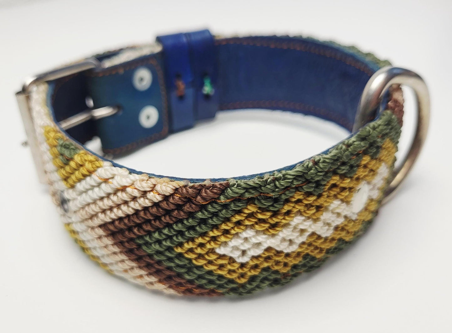 M- Hundehalsband, handgewebtes Hundehalsband,  breites Hundehalsband Leder