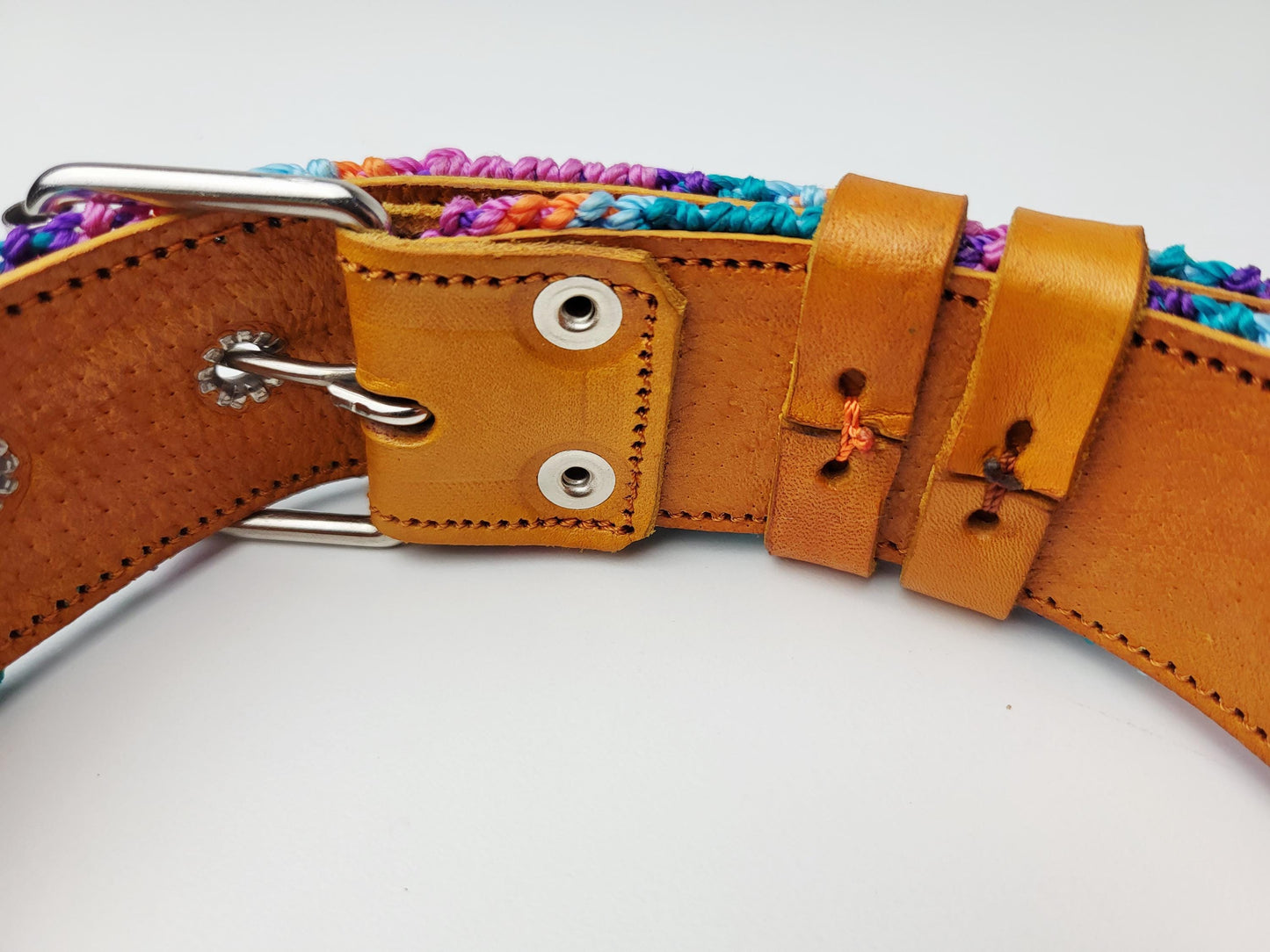 Hundehalsband Größe L, handgewebtes Hundehalsband,  breites Hundehalsband Leder