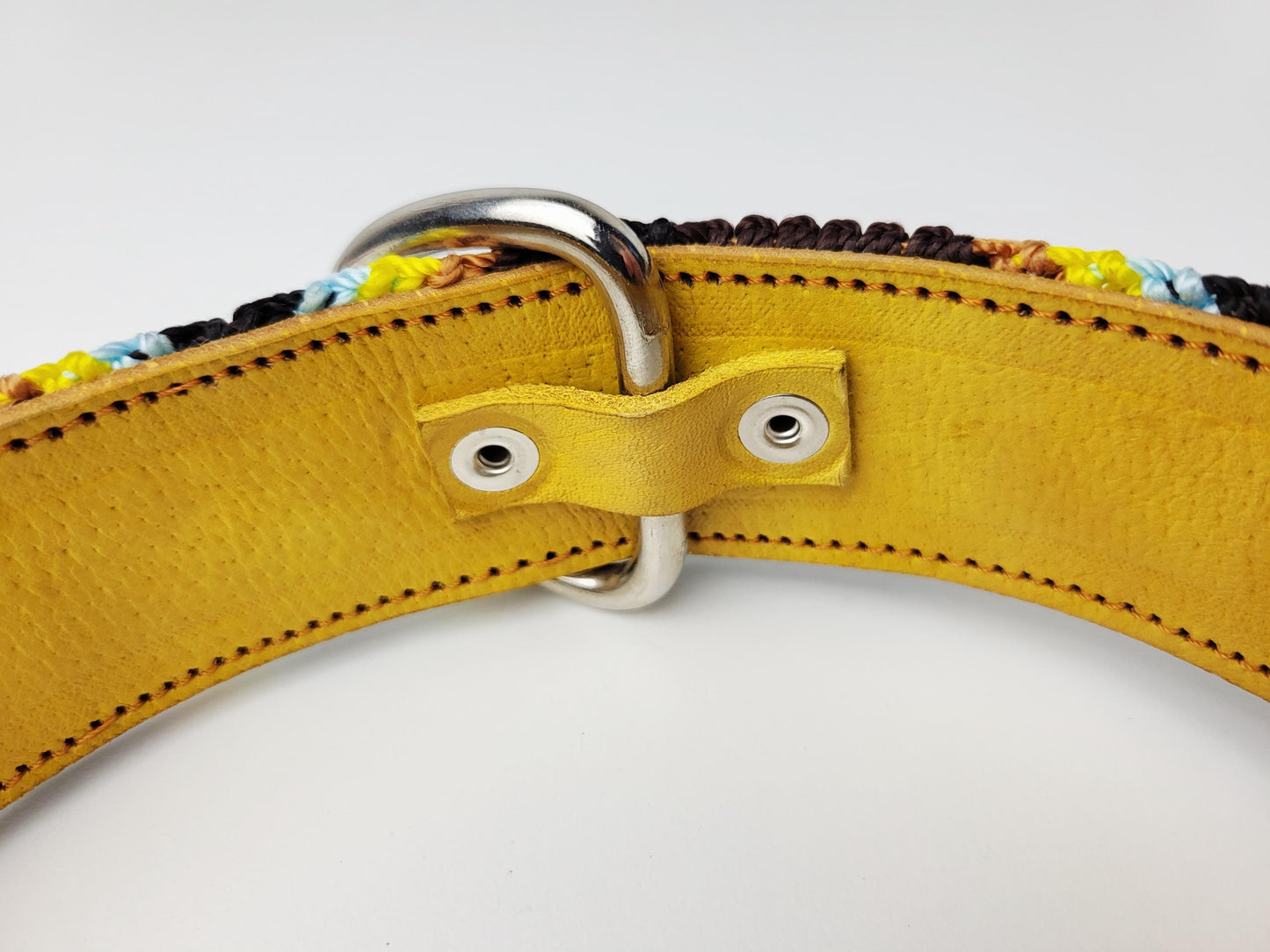 Hundehalsband Größe L, handgewebtes Hundehalsband,  breites Hundehalsband Leder