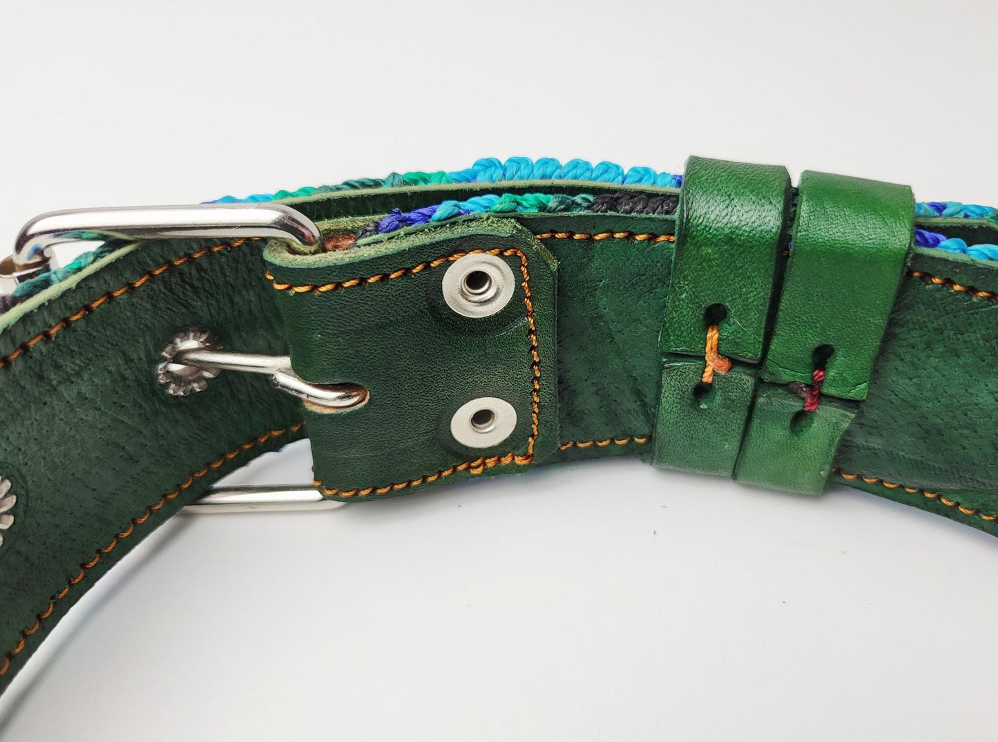 Hundehalsband Größe L, handgewebtes Hundehalsband,  breites Hundehalsband Leder