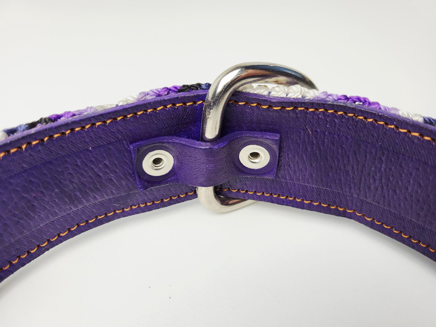 Hundehalsband Größe L, handgewebtes Hundehalsband,  breites Hundehalsband Leder