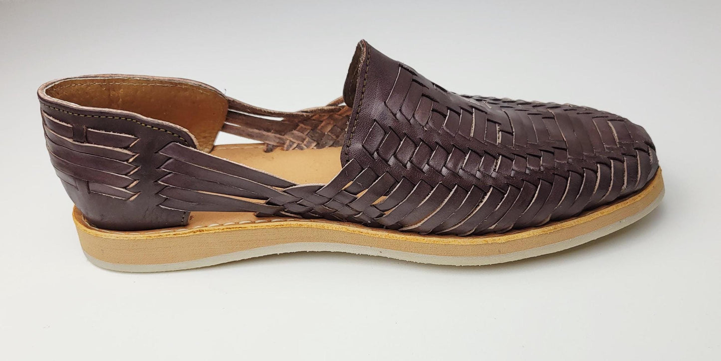 Huarache Sandalen, Handgewebte Lederschuhe - braune & Natürliche Loafers, Atmungsaktive Huaraches, Leder Sandalen