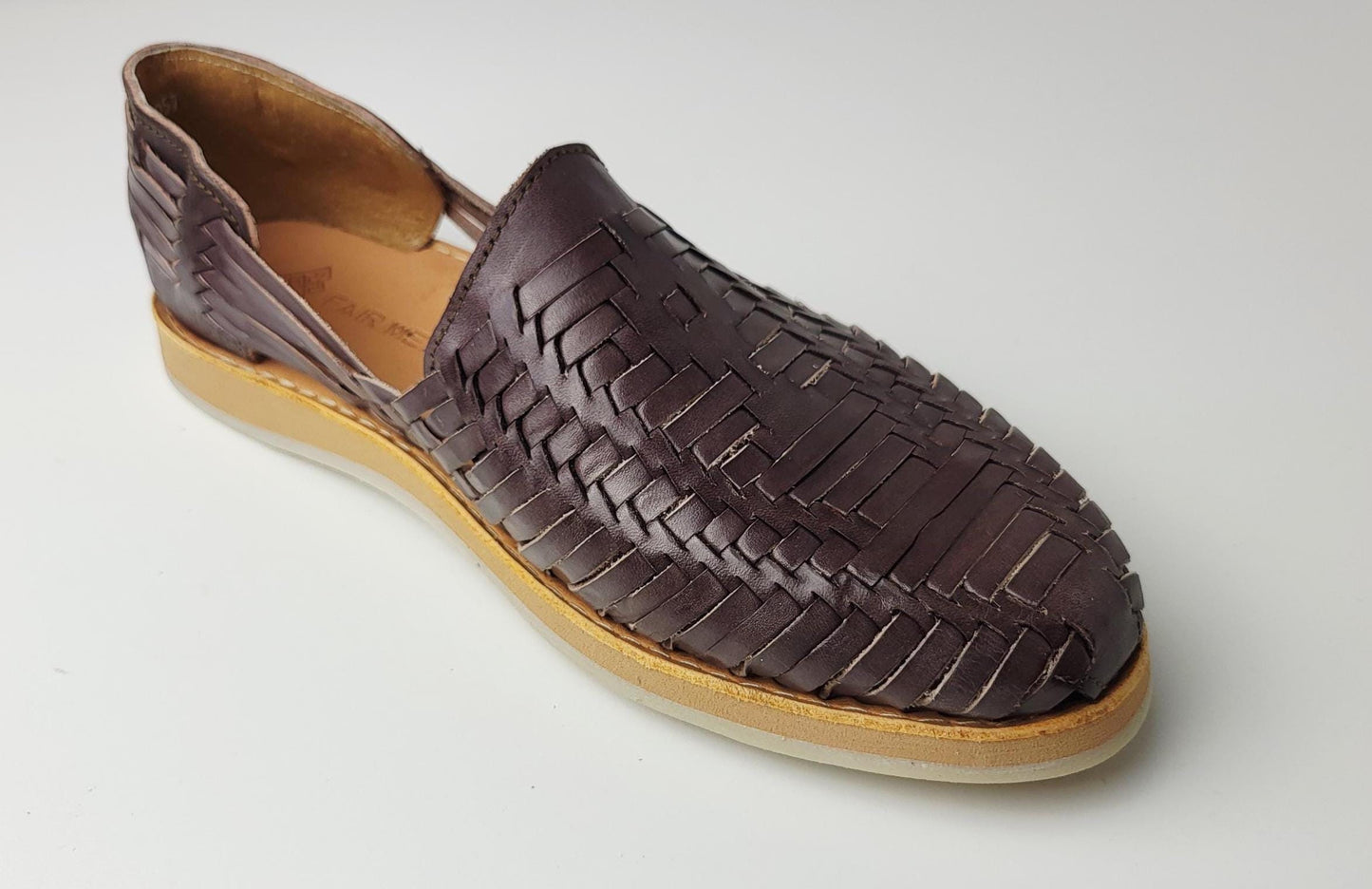 Huarache Sandalen, Handgewebte Lederschuhe - braune & Natürliche Loafers, Atmungsaktive Huaraches, Leder Sandalen