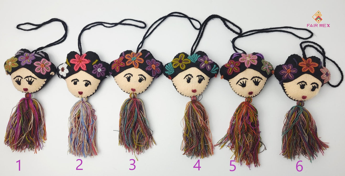 Mexican pendant, Frida Kahlo decoration, Mexican decoration