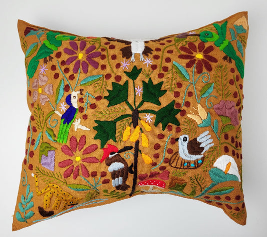 handbestickte und gewebte Kissenhülle, Kissenhülle mit Tiermuster