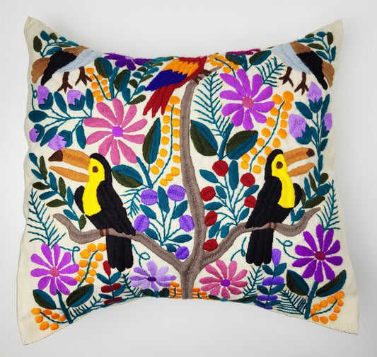 handbestickte und gewebte Kissenhülle, Kissenhülle mit Tiermuster
