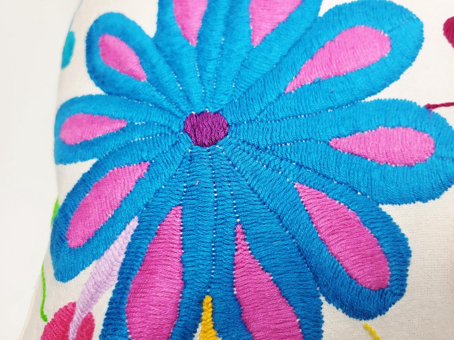 Mexikanischer handbestickter Kissenbezug, Otomi Kissenbezug, Mexiko Kissen, mexikanische Kissenhülle