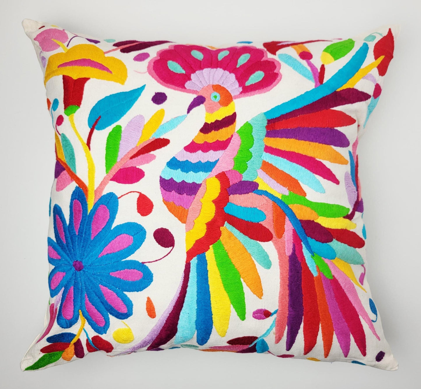 Mexikanischer handbestickter Kissenbezug, Otomi Kissenbezug, Mexiko Kissen, mexikanische Kissenhülle
