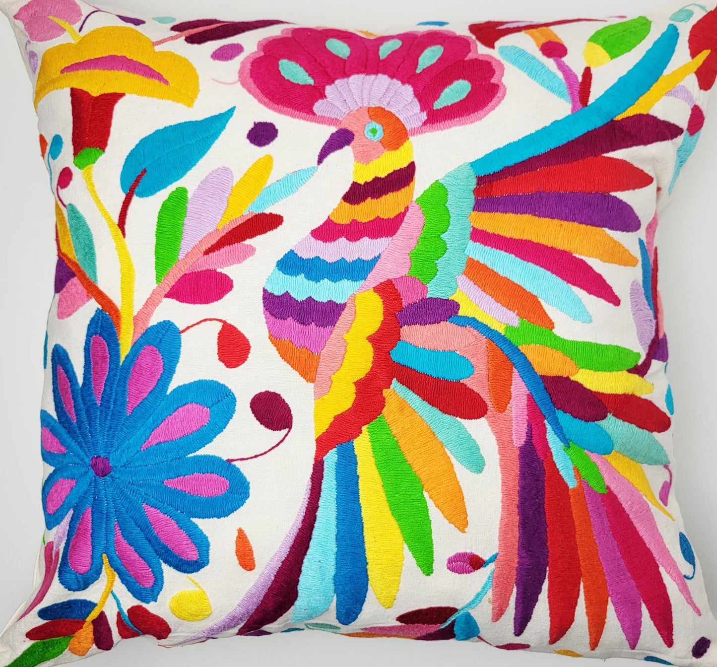 Mexikanischer handbestickter Kissenbezug, Otomi Kissenbezug, Mexiko Kissen, mexikanische Kissenhülle