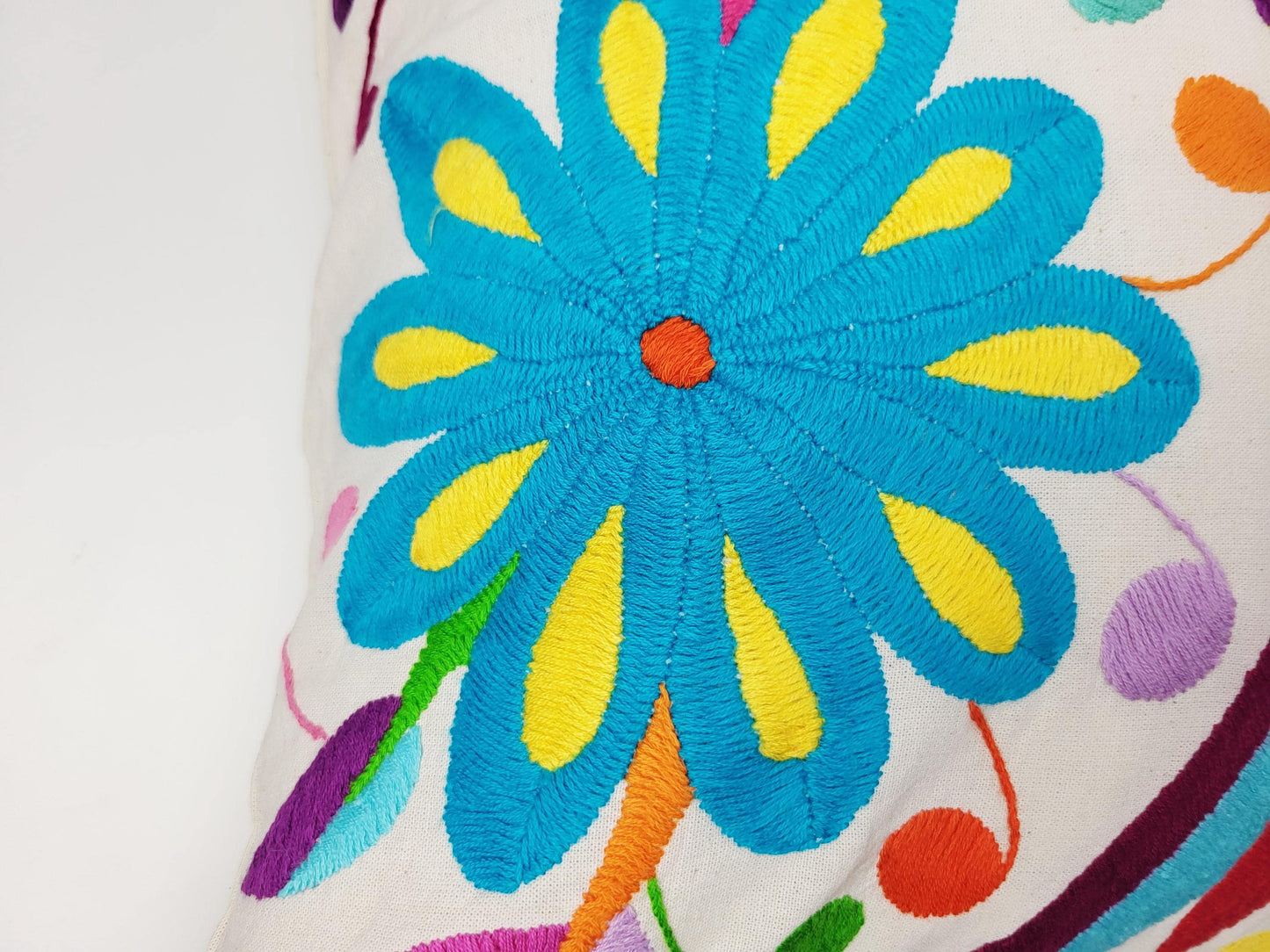 Mexikanischer handbestickter Kissenbezug, Otomi Kissenbezug, Mexiko Kissen, mexikanische Kissenhülle