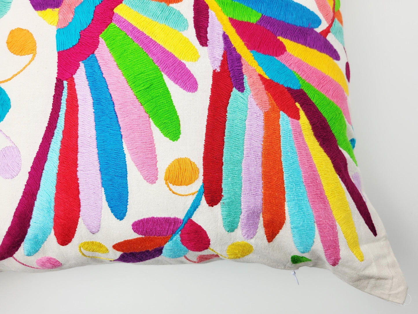 Mexikanischer handbestickter Kissenbezug, Otomi Kissenbezug, Mexiko Kissen, mexikanische Kissenhülle