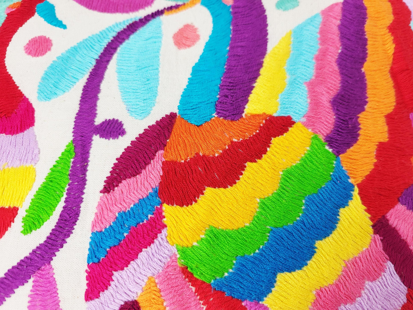 Mexikanischer handbestickter Kissenbezug, Otomi Kissenbezug, Mexiko Kissen, mexikanische Kissenhülle