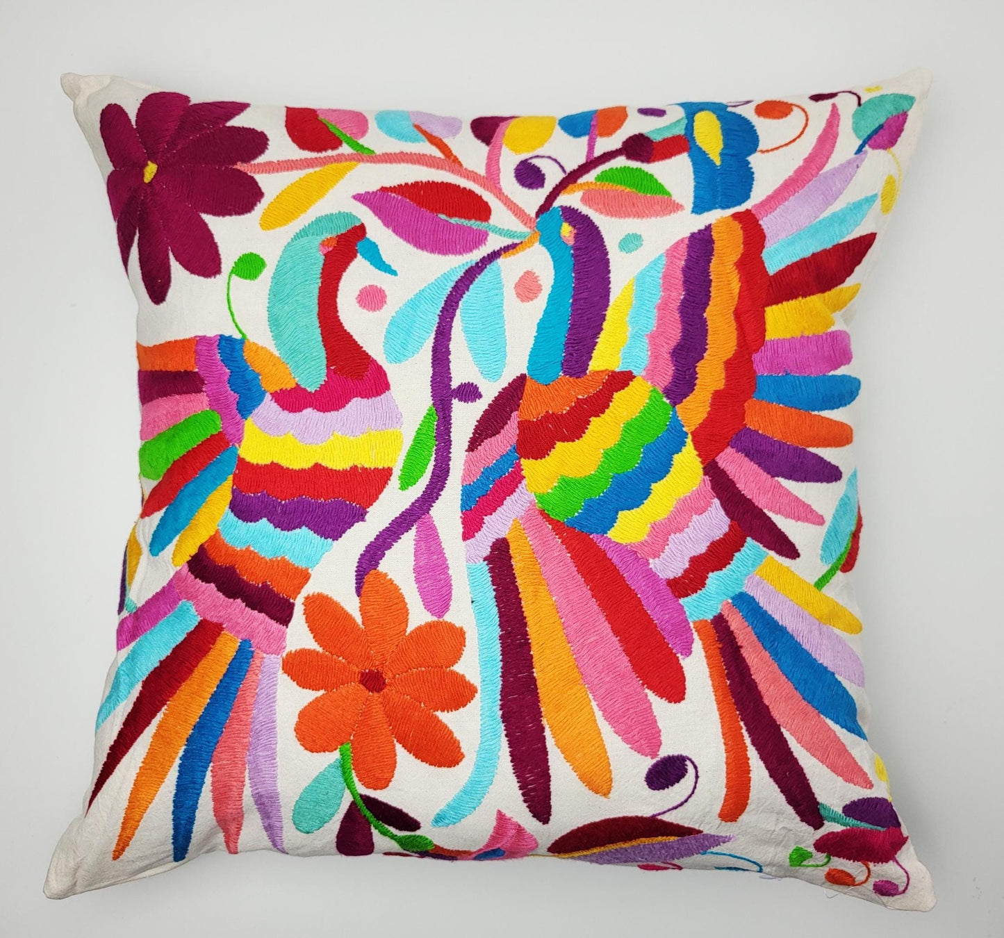 Mexikanischer handbestickter Kissenbezug, Otomi Kissenbezug, Mexiko Kissen, mexikanische Kissenhülle