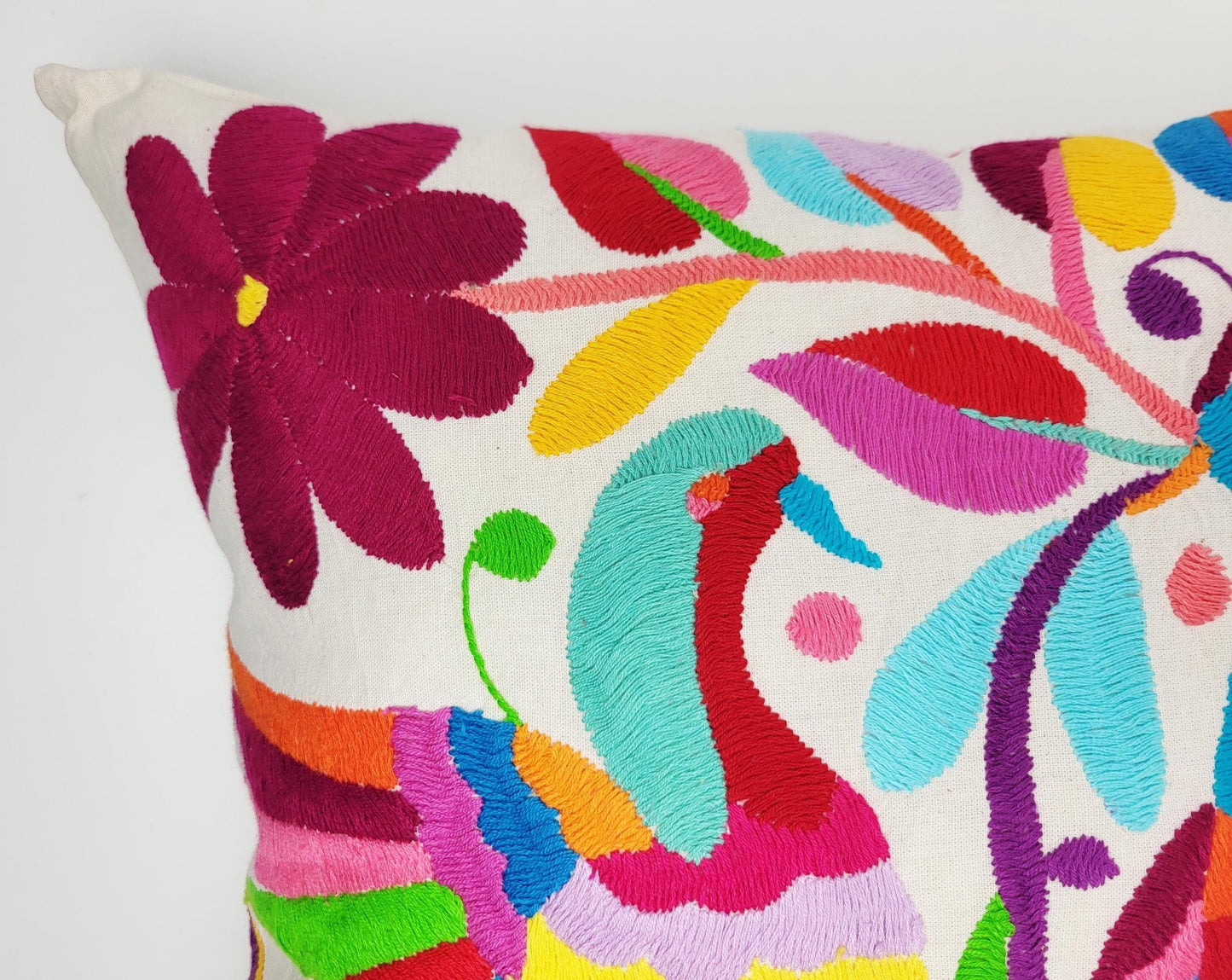 Mexikanischer handbestickter Kissenbezug, Otomi Kissenbezug, Mexiko Kissen, mexikanische Kissenhülle