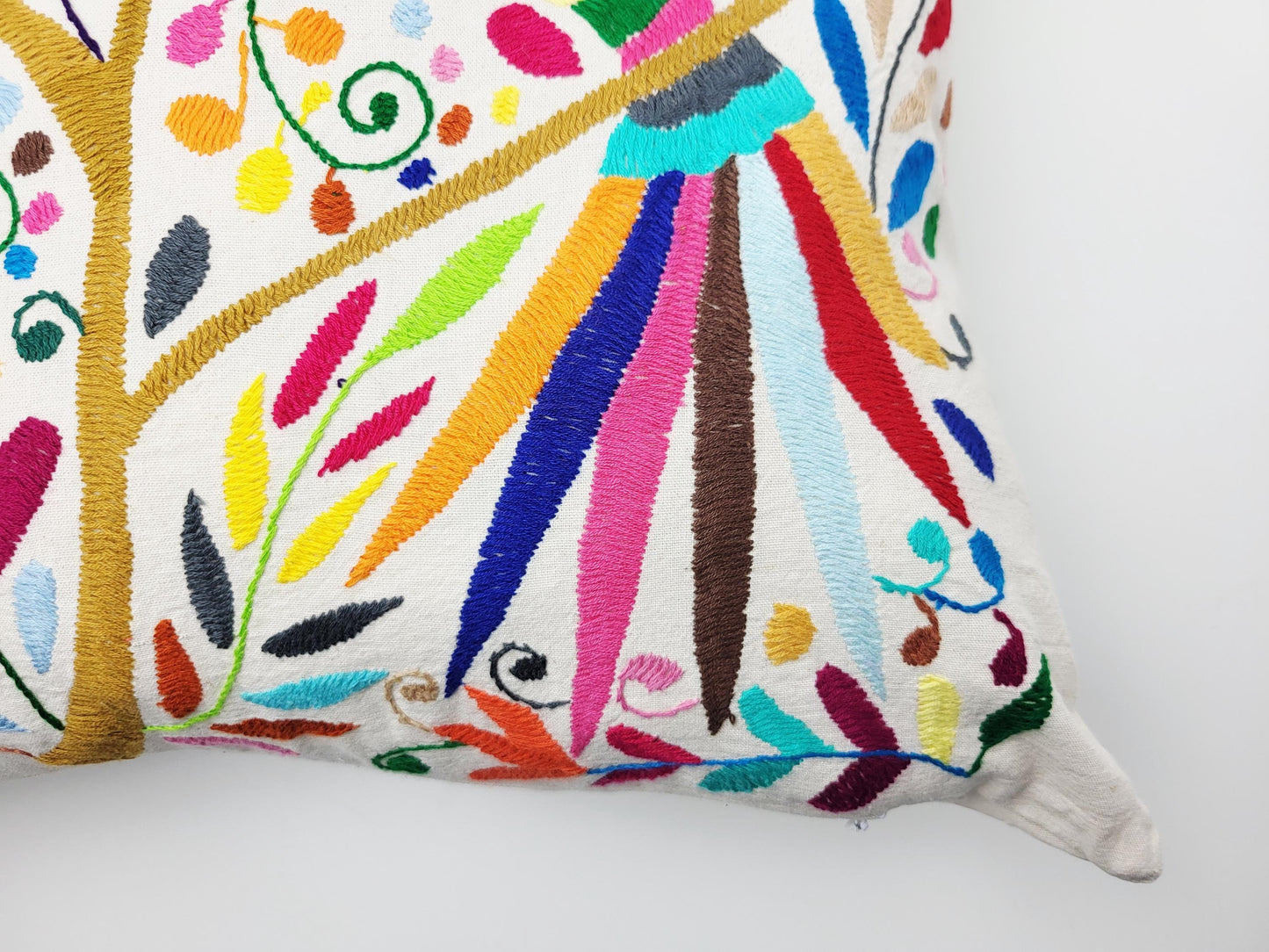 Mexikanischer handbestickter Kissenbezug, Otomi Kissenbezug, Mexiko Kissen, mexikanische Kissenhülle