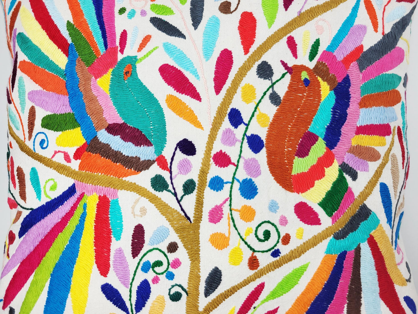 Mexikanischer handbestickter Kissenbezug, Otomi Kissenbezug, Mexiko Kissen, mexikanische Kissenhülle