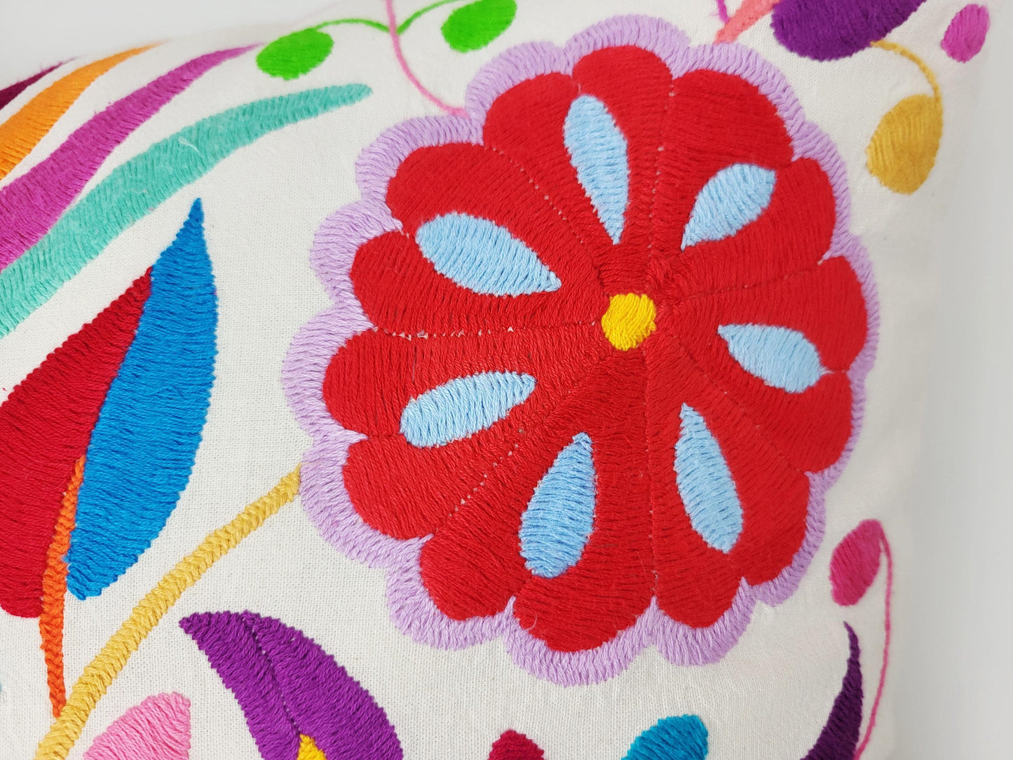 Mexikanischer handbestickter Kissenbezug, Otomi Kissenbezug, Mexiko Kissen, mexikanische Kissenhülle