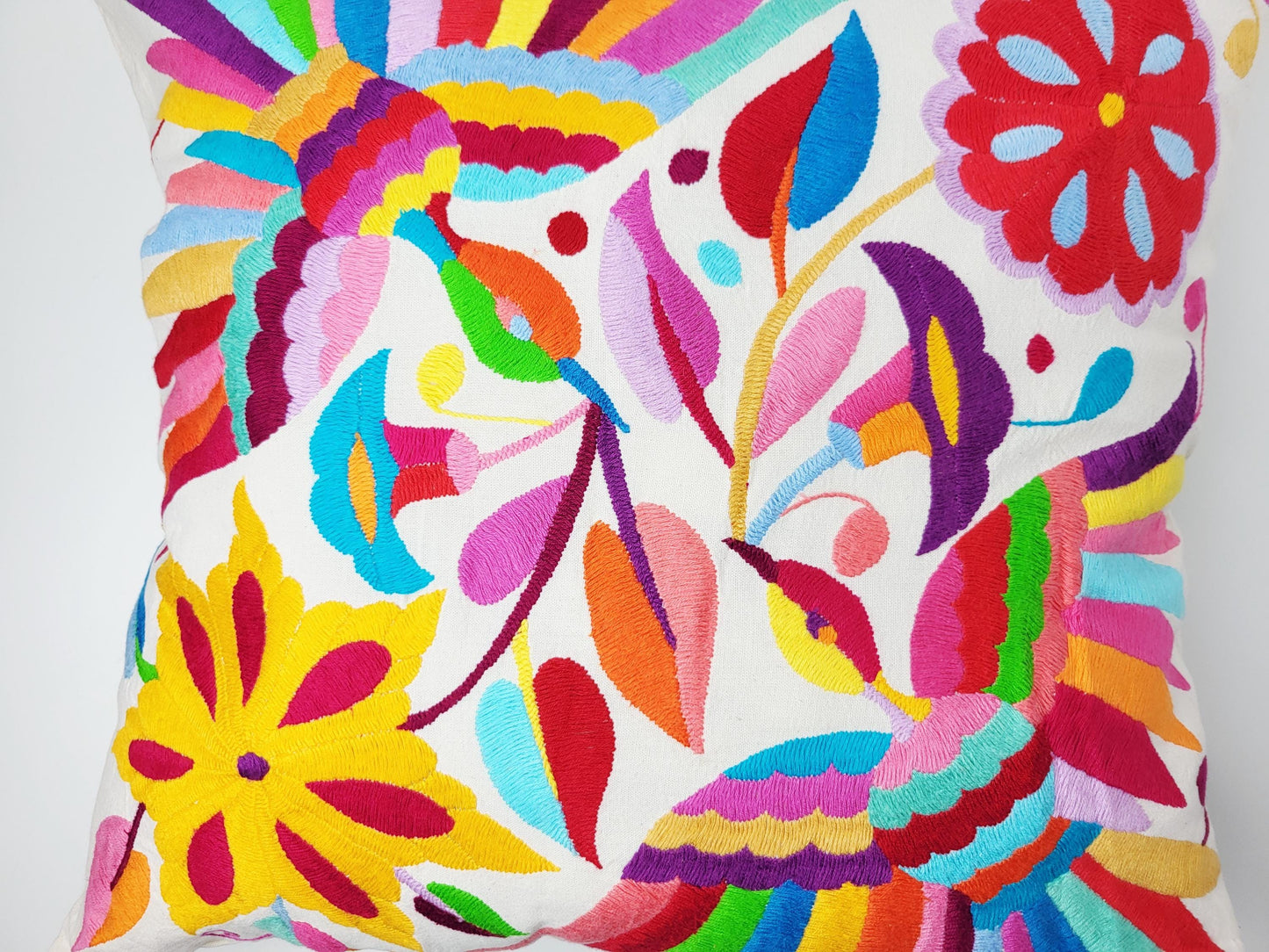 Mexikanischer handbestickter Kissenbezug, Otomi Kissenbezug, Mexiko Kissen, mexikanische Kissenhülle