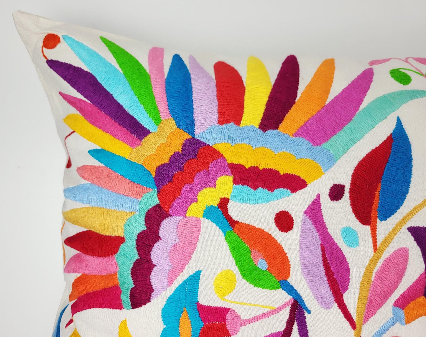 Mexikanischer handbestickter Kissenbezug, Otomi Kissenbezug, Mexiko Kissen, mexikanische Kissenhülle