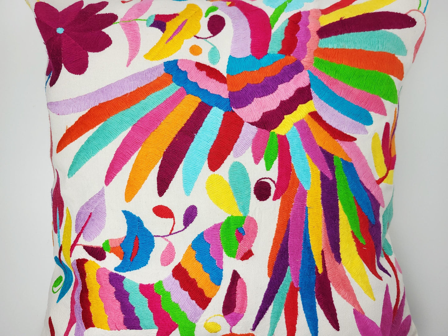 Otomi Kissenbezug, Made in Mexico, hangbestickter mexikanischer Kissenbezug