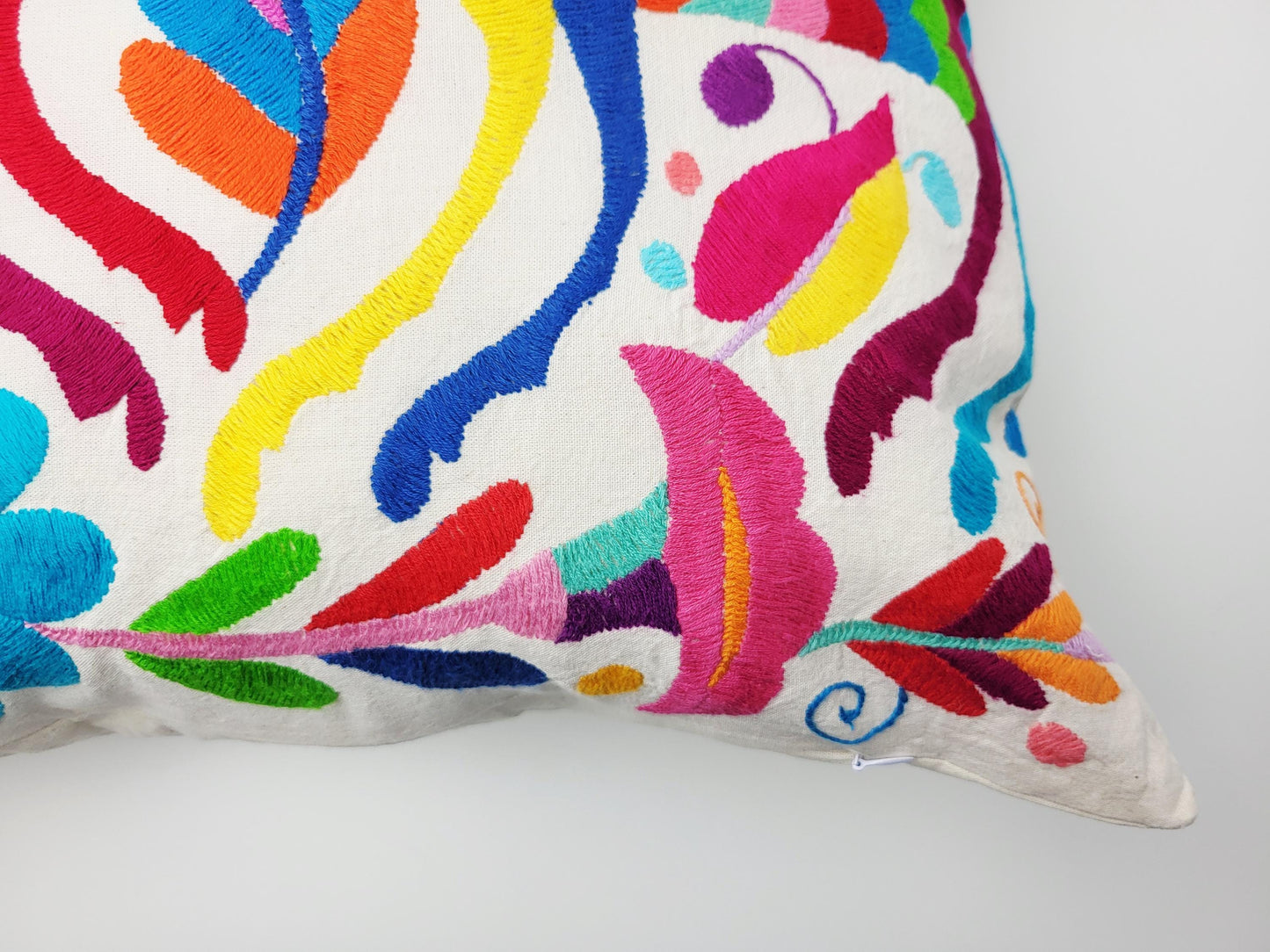 Mexikanischer handbestickter Kissenbezug, Otomi Kissenbezug, Mexiko Kissen, mexikanische Kissenhülle