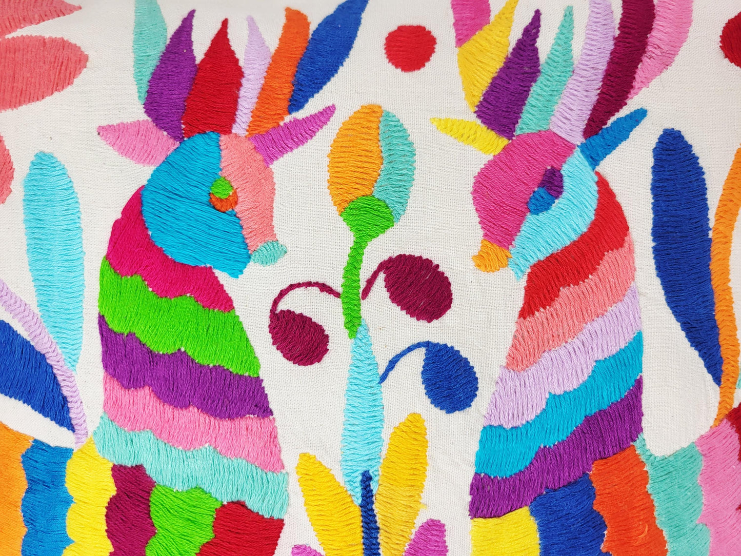 Mexikanischer handbestickter Kissenbezug, Otomi Kissenbezug, Mexiko Kissen, mexikanische Kissenhülle