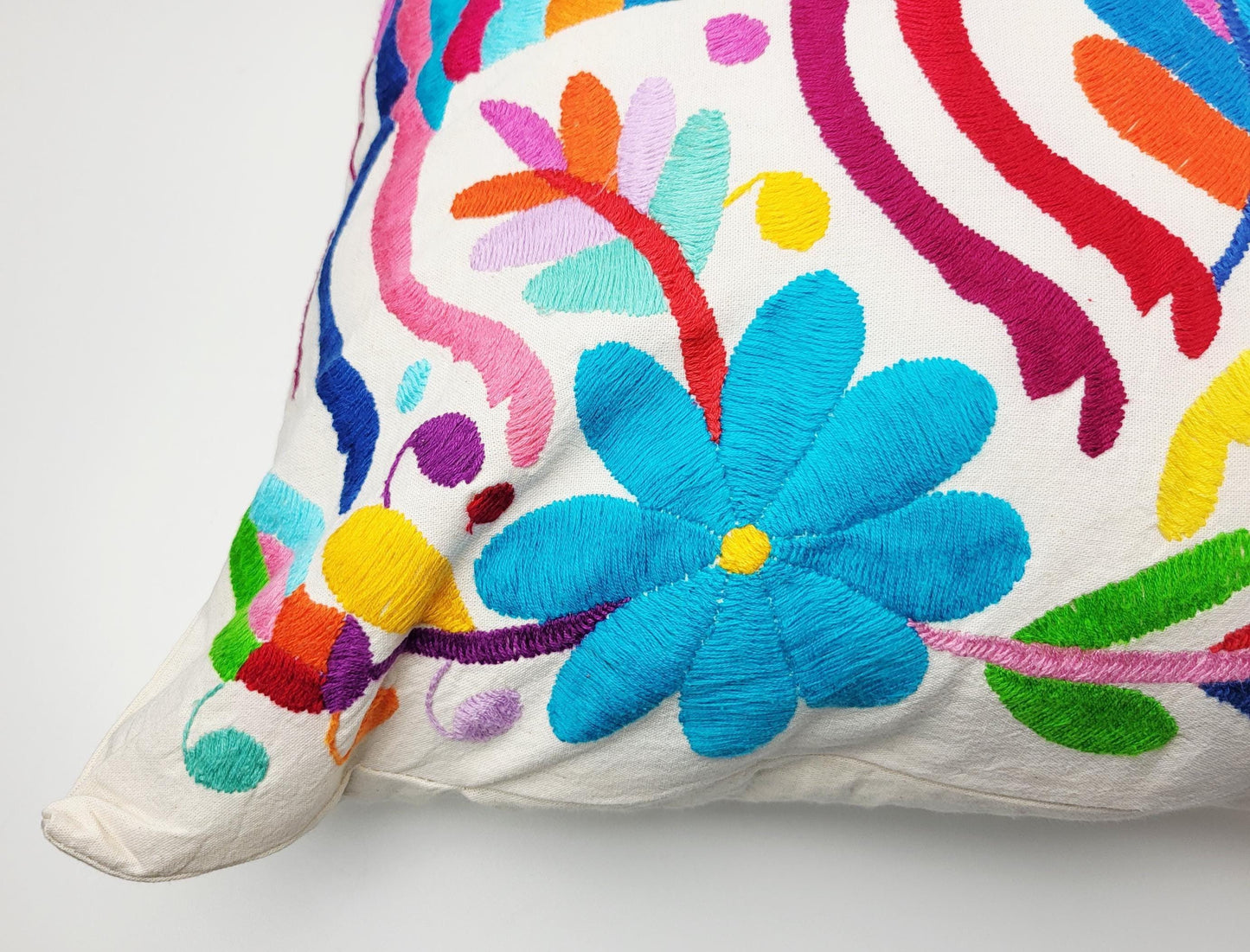Mexikanischer handbestickter Kissenbezug, Otomi Kissenbezug, Mexiko Kissen, mexikanische Kissenhülle