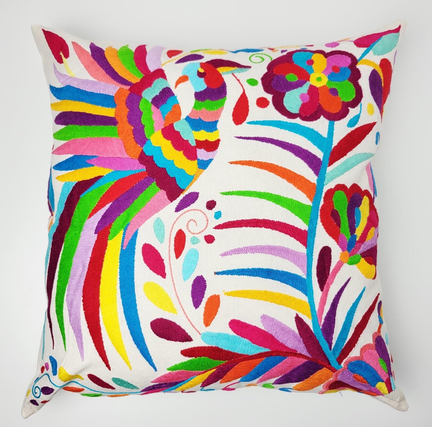 Mexikanischer handbestickter Kissenbezug, Otomi Kissenbezug, Mexiko Kissen, mexikanische Kissenhülle