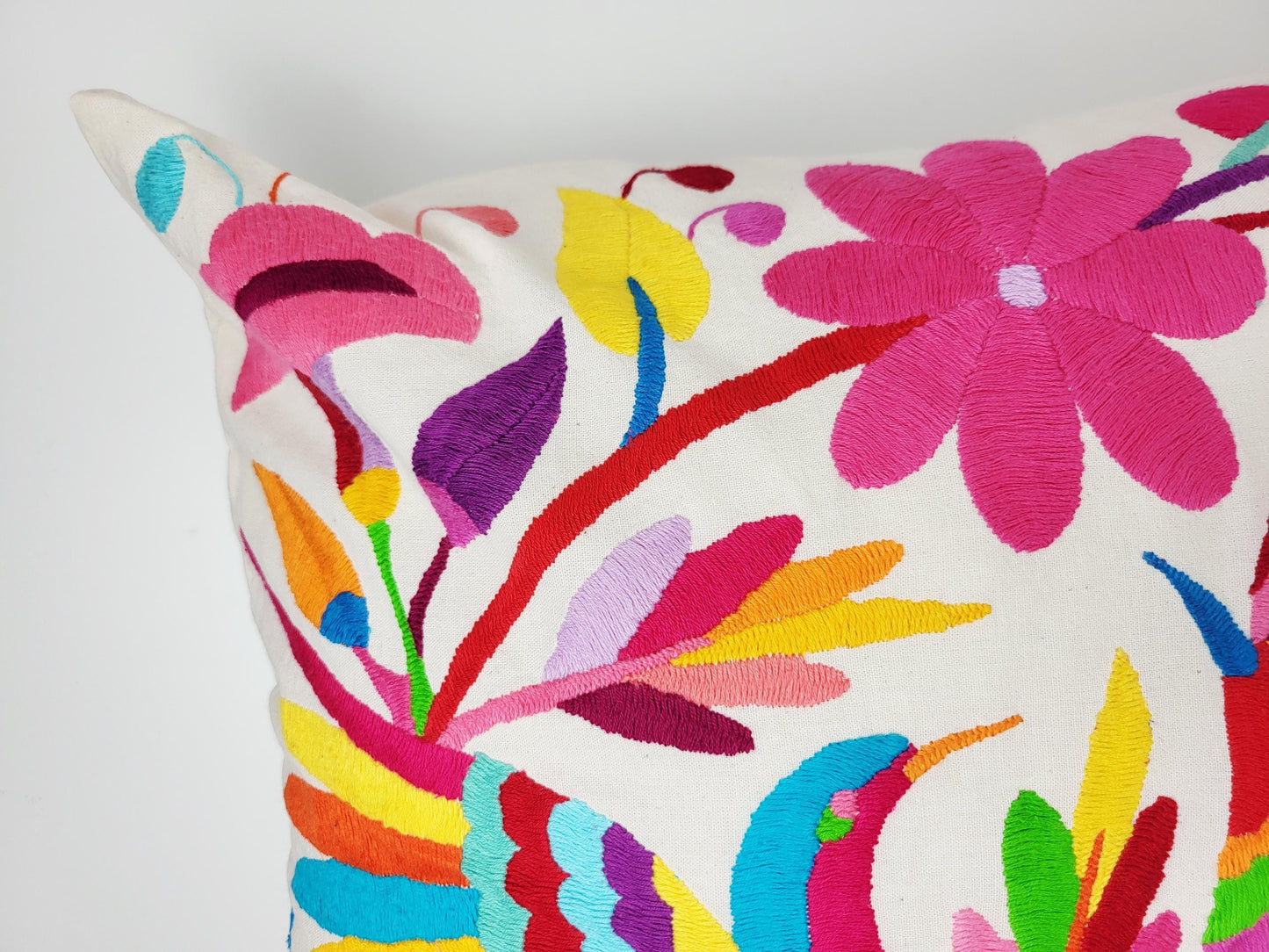 Mexikanischer handbestickter Kissenbezug, Otomi Kissenbezug, Mexiko Kissen, mexikanische Kissenhülle