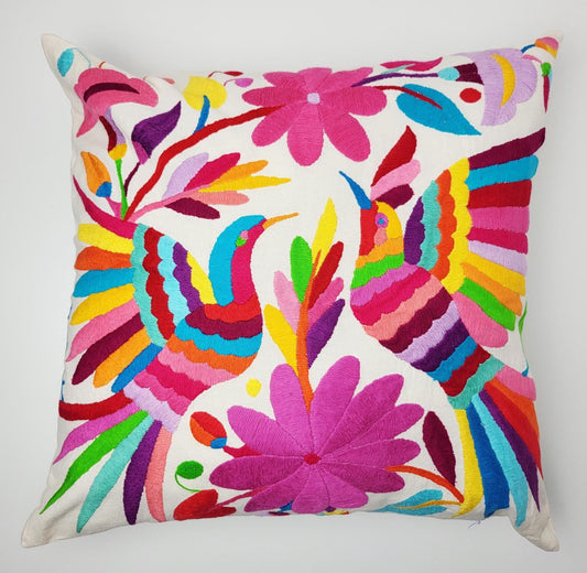 Mexikanischer handbestickter Kissenbezug, Otomi Kissenbezug, Mexiko Kissen, mexikanische Kissenhülle