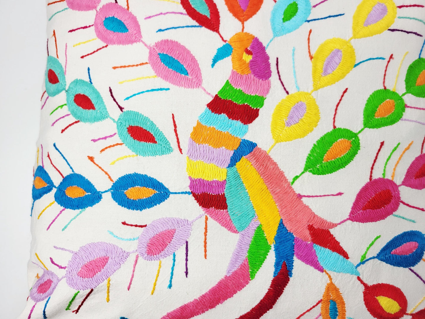 Mexikanischer handbestickter Kissenbezug, Otomi Kissenbezug, Mexiko Kissen, mexikanische Kissenhülle