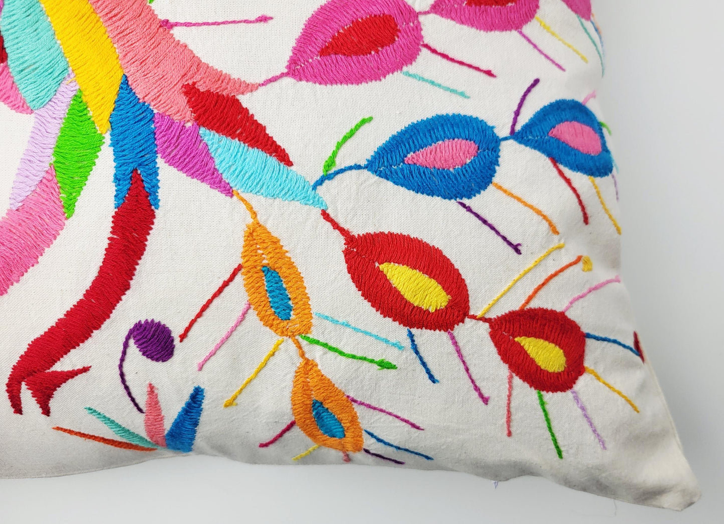Mexikanischer handbestickter Kissenbezug, Otomi Kissenbezug, Mexiko Kissen, mexikanische Kissenhülle