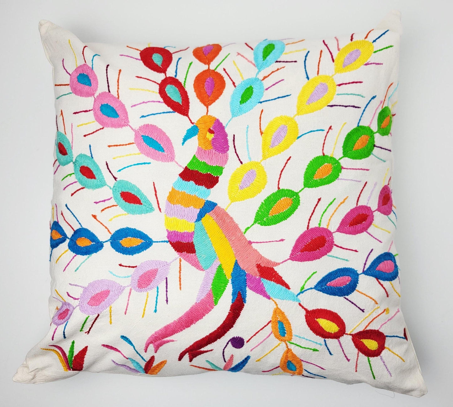 Mexikanischer handbestickter Kissenbezug, Otomi Kissenbezug, Mexiko Kissen, mexikanische Kissenhülle