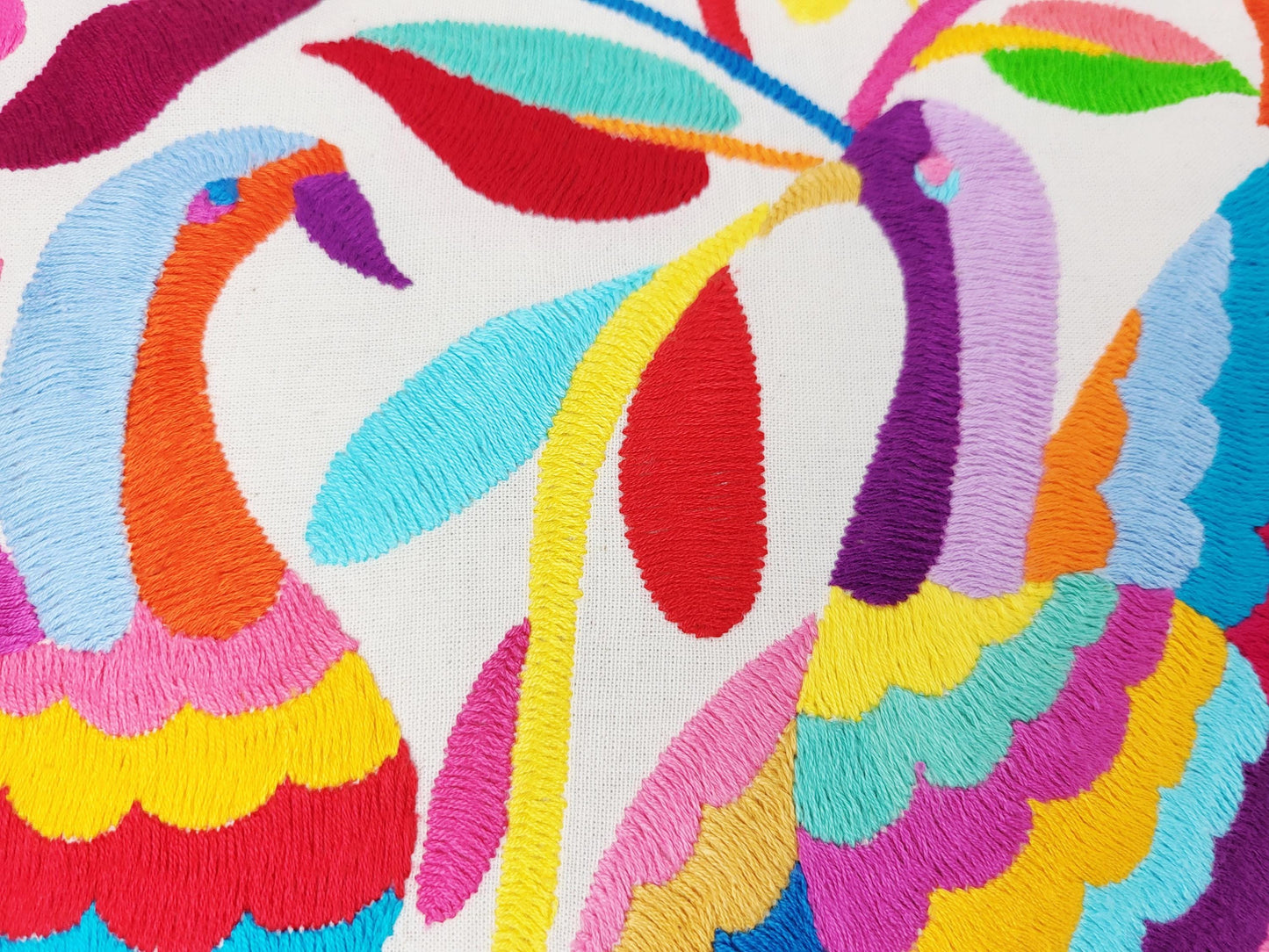 Mexikanischer handbestickter Kissenbezug, Otomi Kissenbezug, Mexiko Kissen, mexikanische Kissenhülle