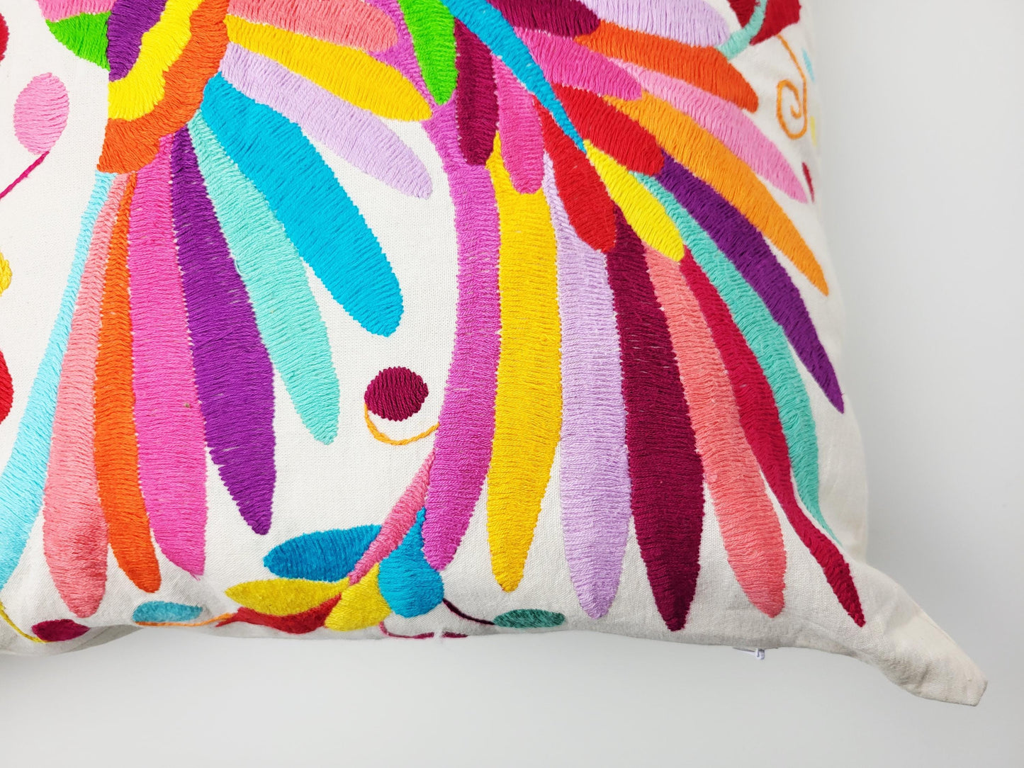 Mexikanischer handbestickter Kissenbezug, Otomi Kissenbezug, Mexiko Kissen, mexikanische Kissenhülle