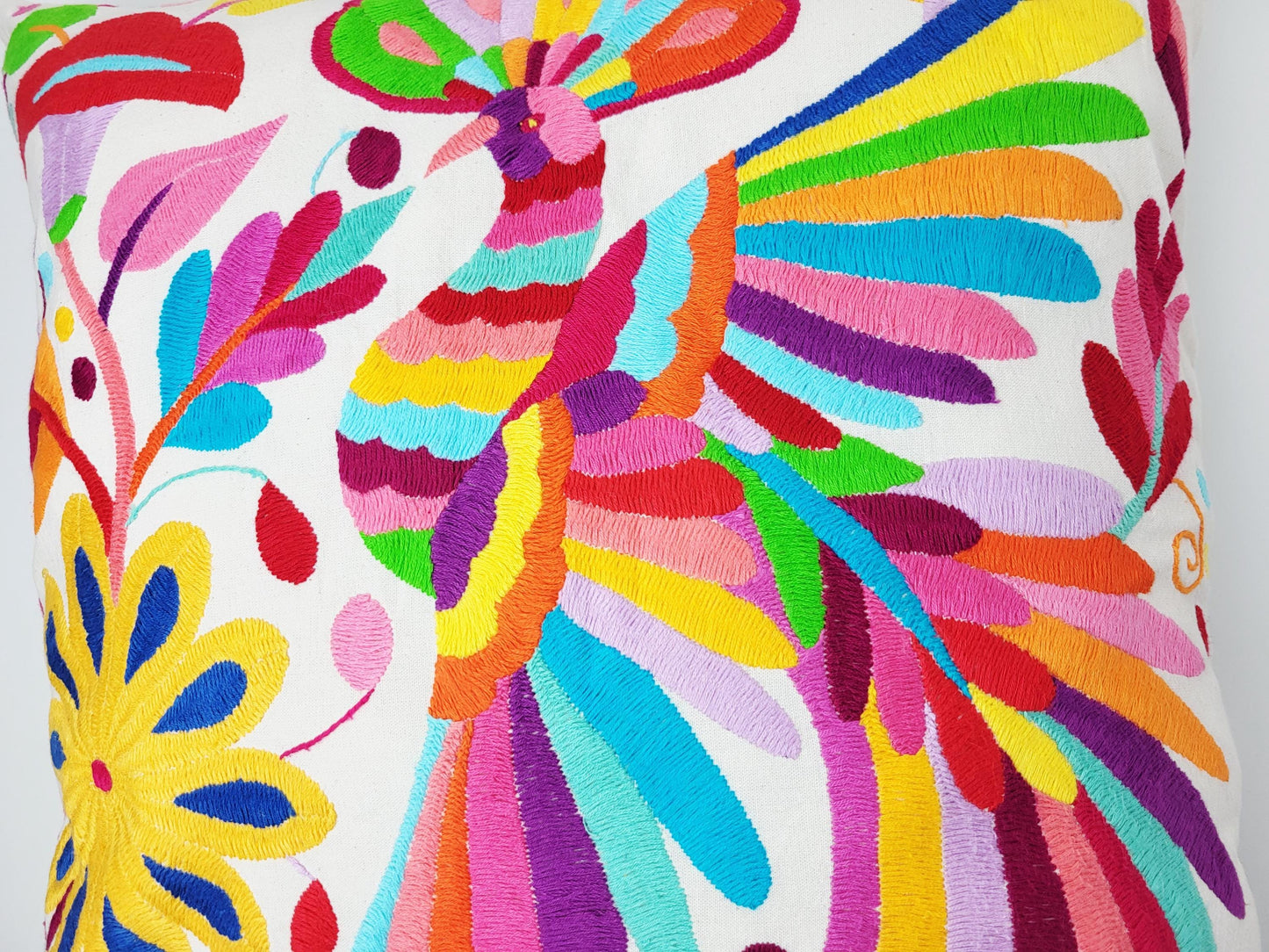 Mexikanischer handbestickter Kissenbezug, Otomi Kissenbezug, Mexiko Kissen, mexikanische Kissenhülle