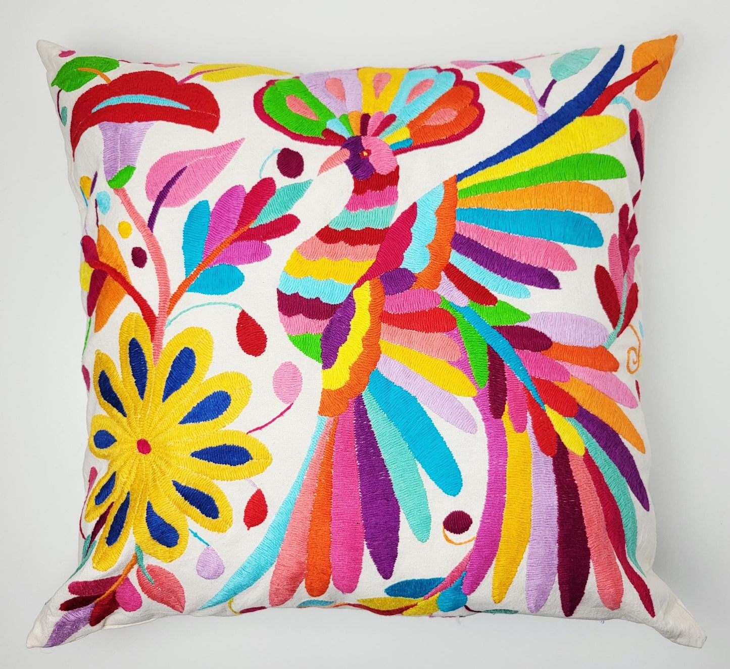 Mexikanischer handbestickter Kissenbezug, Otomi Kissenbezug, Mexiko Kissen, mexikanische Kissenhülle
