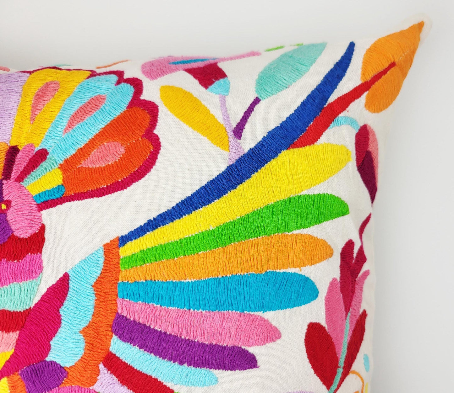 Mexikanischer handbestickter Kissenbezug, Otomi Kissenbezug, Mexiko Kissen, mexikanische Kissenhülle