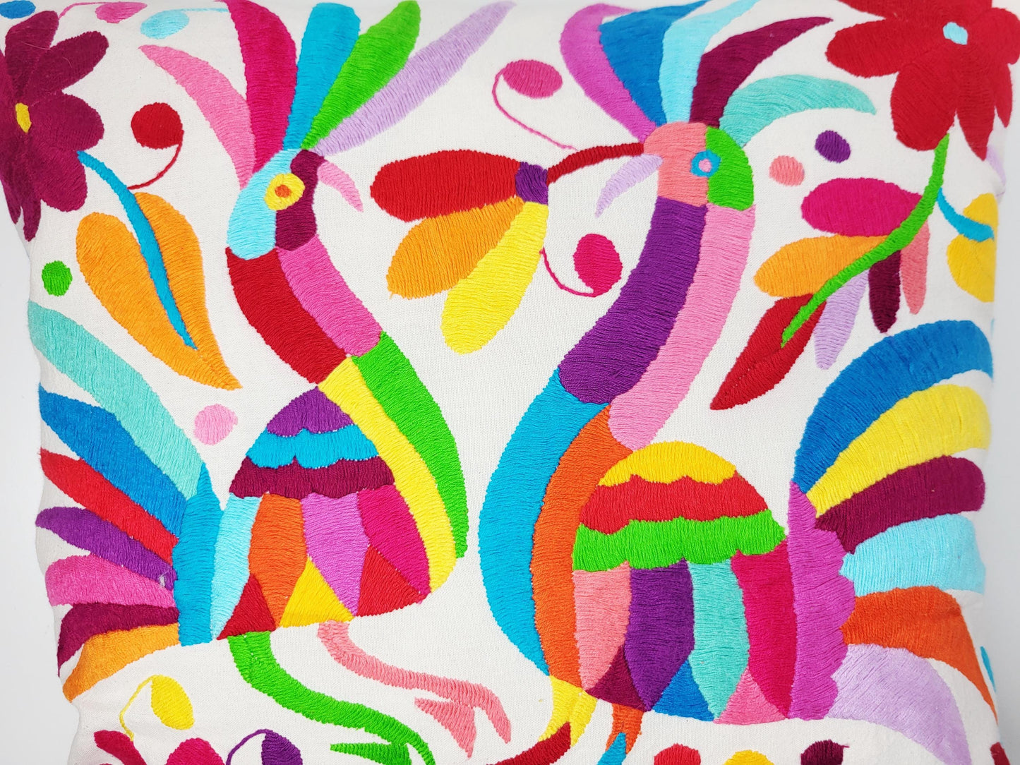 Mexikanischer handbestickter Kissenbezug, Otomi Kissenbezug, Mexiko Kissen, mexikanische Kissenhülle