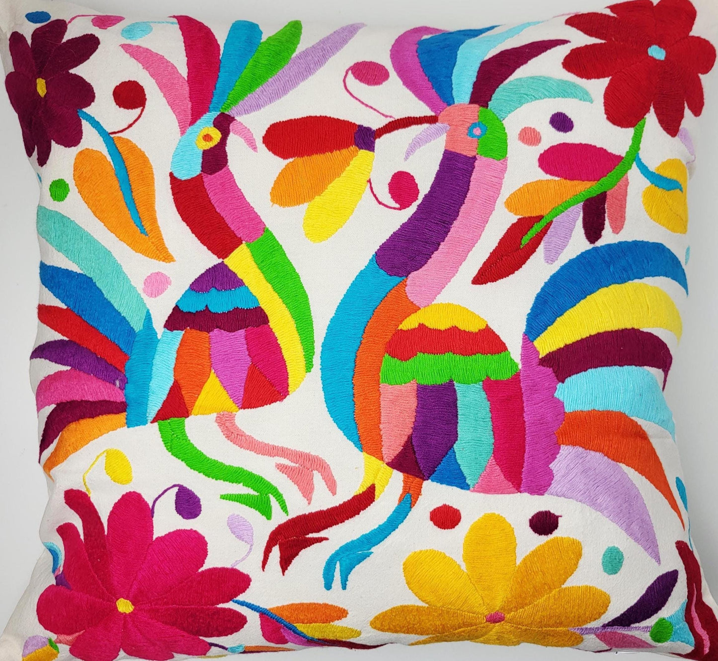 Mexikanischer handbestickter Kissenbezug, Otomi Kissenbezug, Mexiko Kissen, mexikanische Kissenhülle