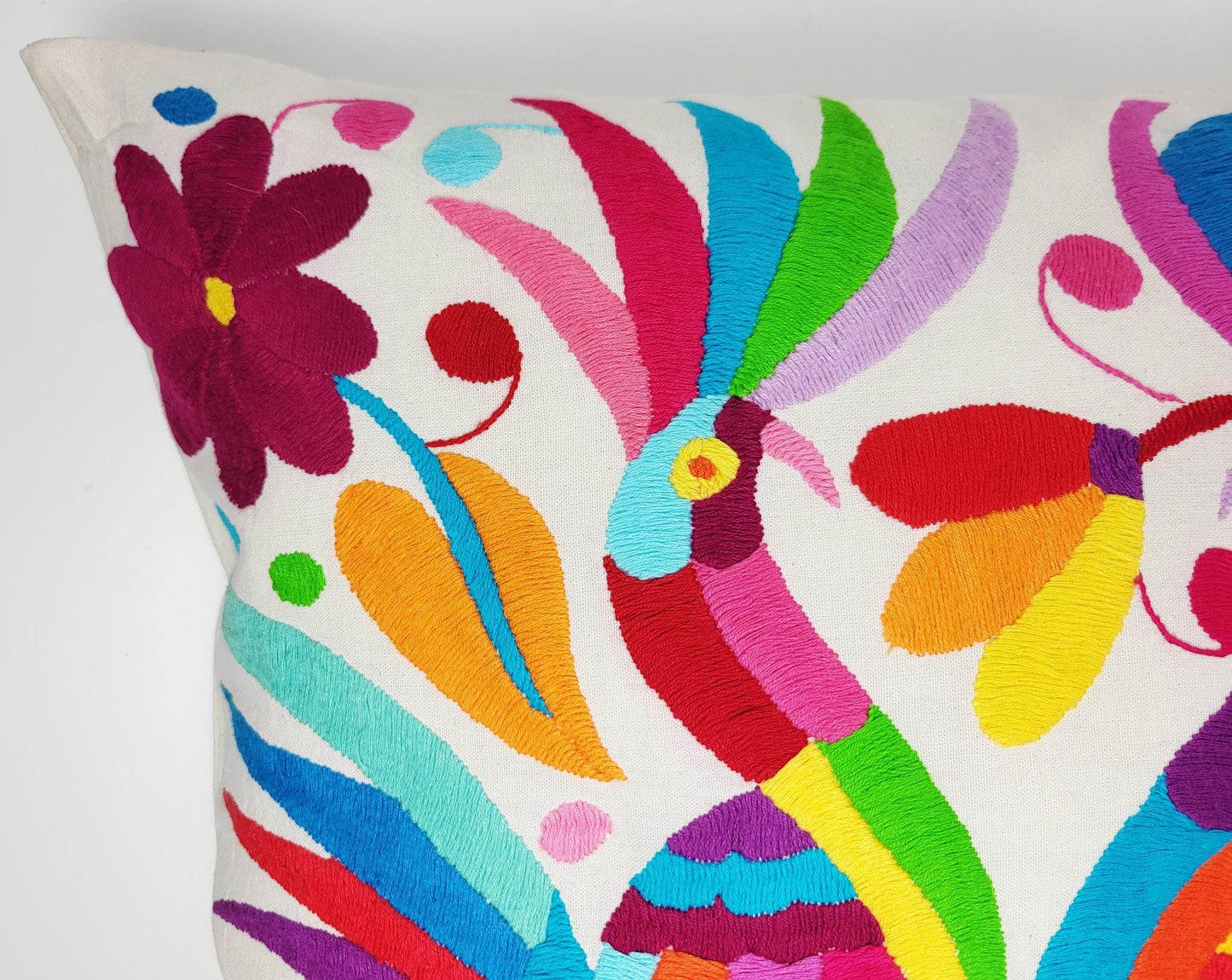 Mexikanischer handbestickter Kissenbezug, Otomi Kissenbezug, Mexiko Kissen, mexikanische Kissenhülle