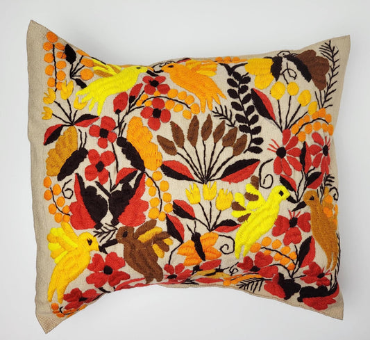 Mexikanischer handbestickter Kissenbezug mit Tiermuster