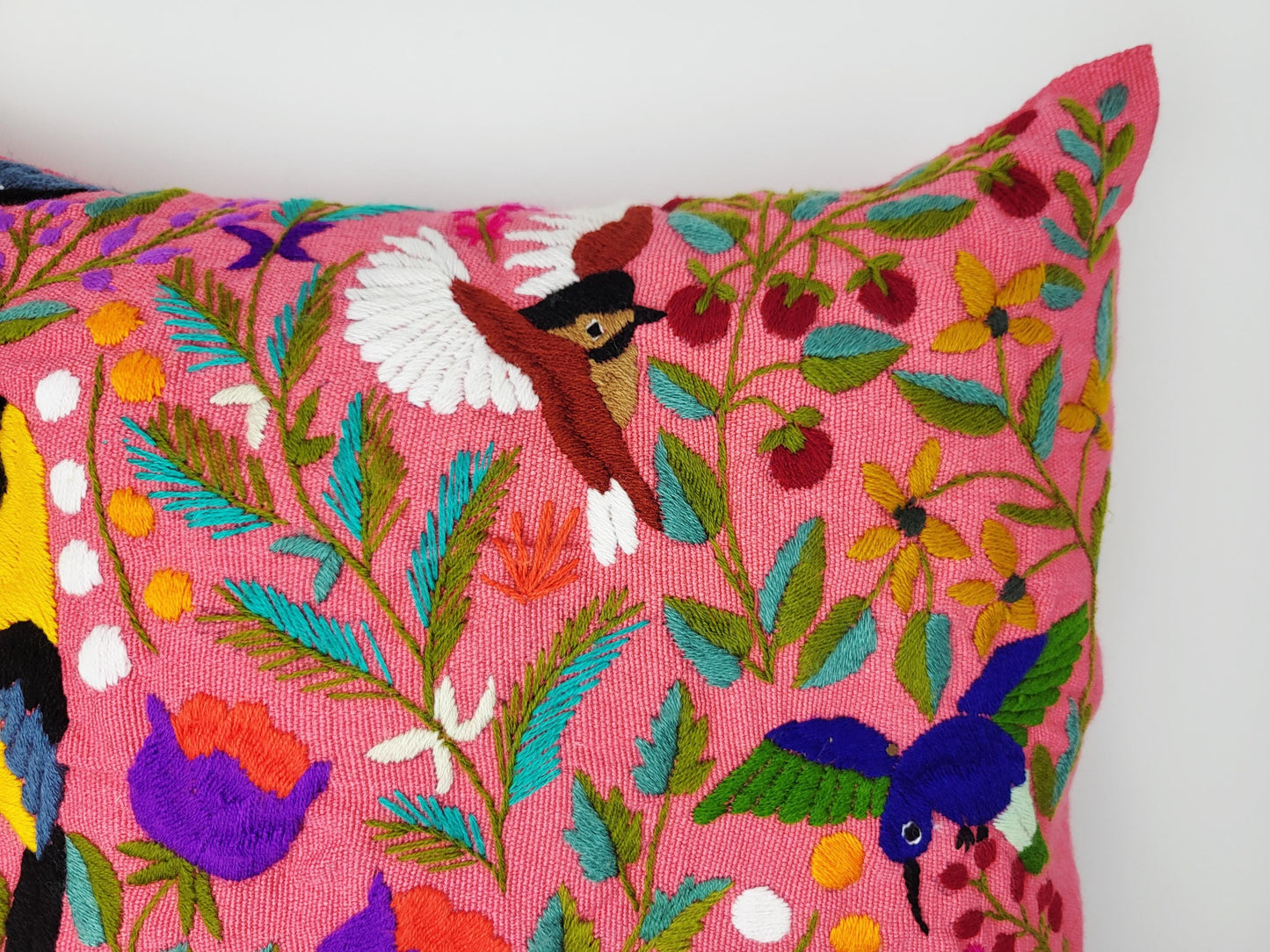 Kissen mit Tiermuster, handbestickt und gewebt in Mexiko von Indigenen Frauen