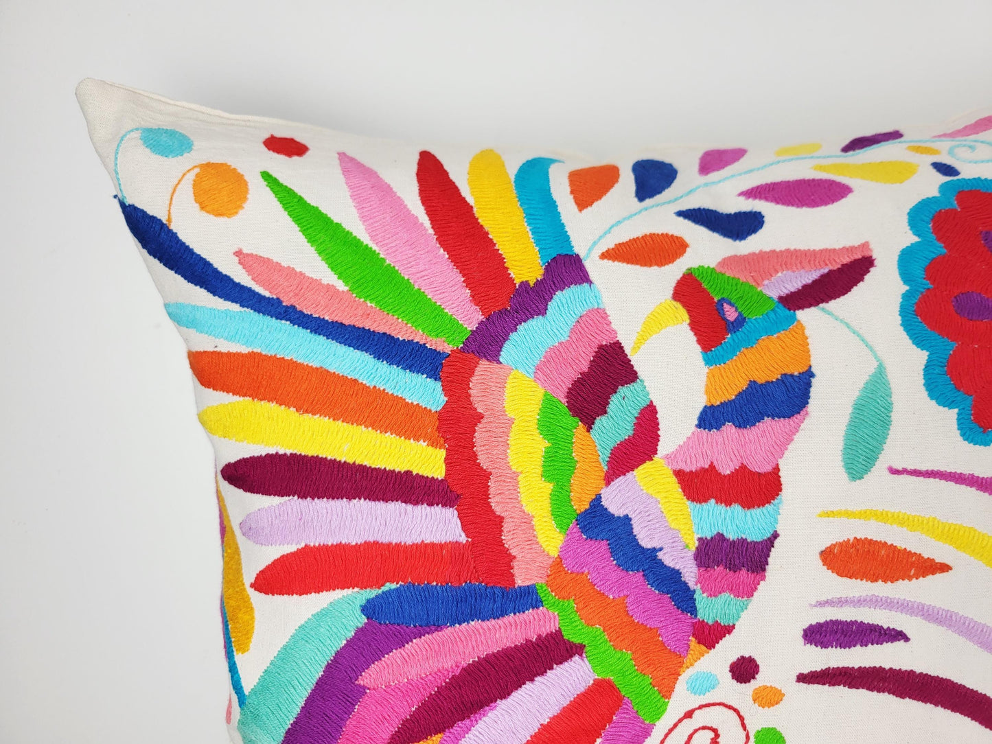 Mexikanischer handbestickter Kissenbezug, Otomi Kissenbezug, Mexiko Kissen, mexikanische Kissenhülle