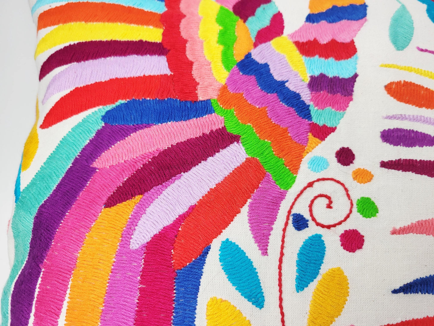 Mexikanischer handbestickter Kissenbezug, Otomi Kissenbezug, Mexiko Kissen, mexikanische Kissenhülle