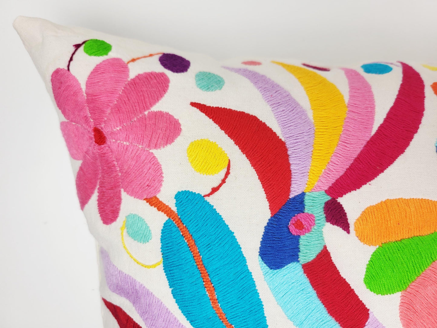 Mexikanischer handbestickter Kissenbezug, Otomi Kissenbezug, Mexiko Kissen, mexikanische Kissenhülle